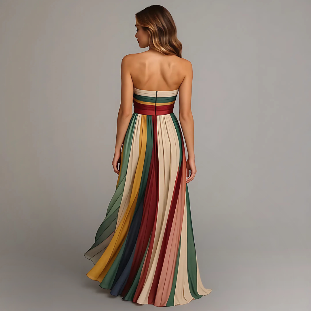 Fiorella | Wrinkle-Free Strapless Pleated Dress