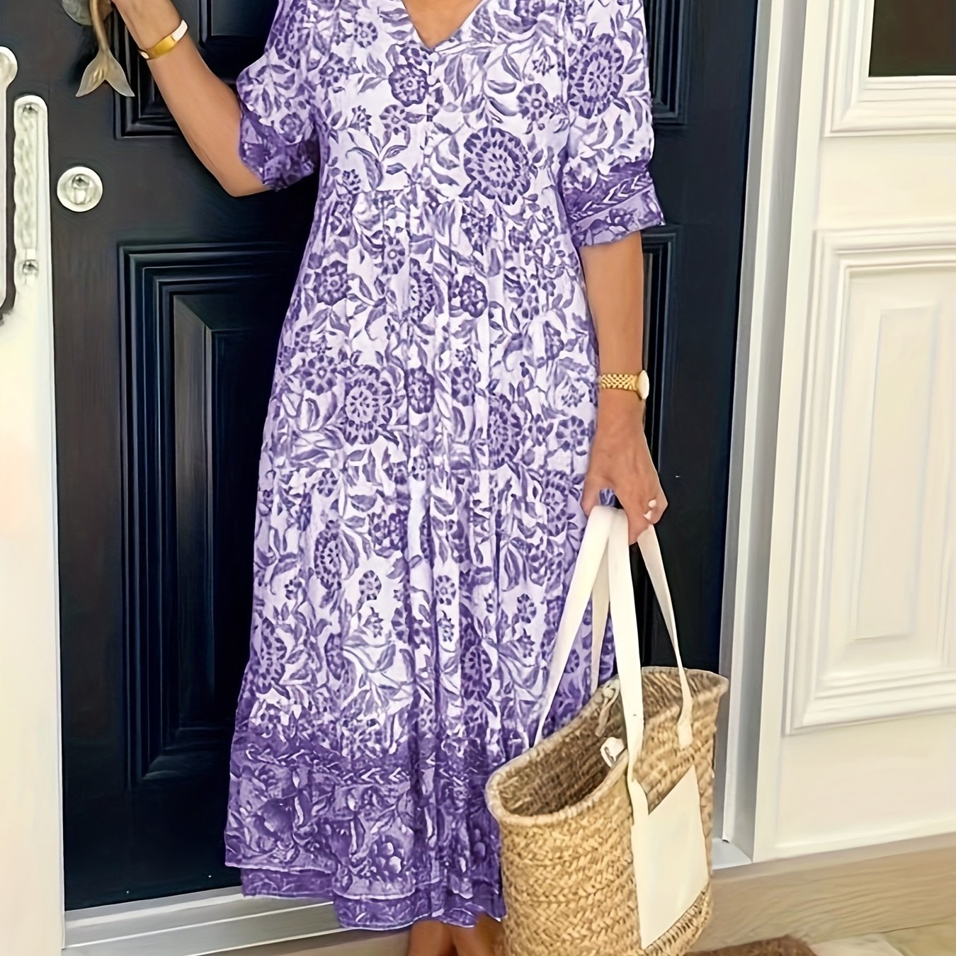 Ava -  Floral Tie-Dye Dress