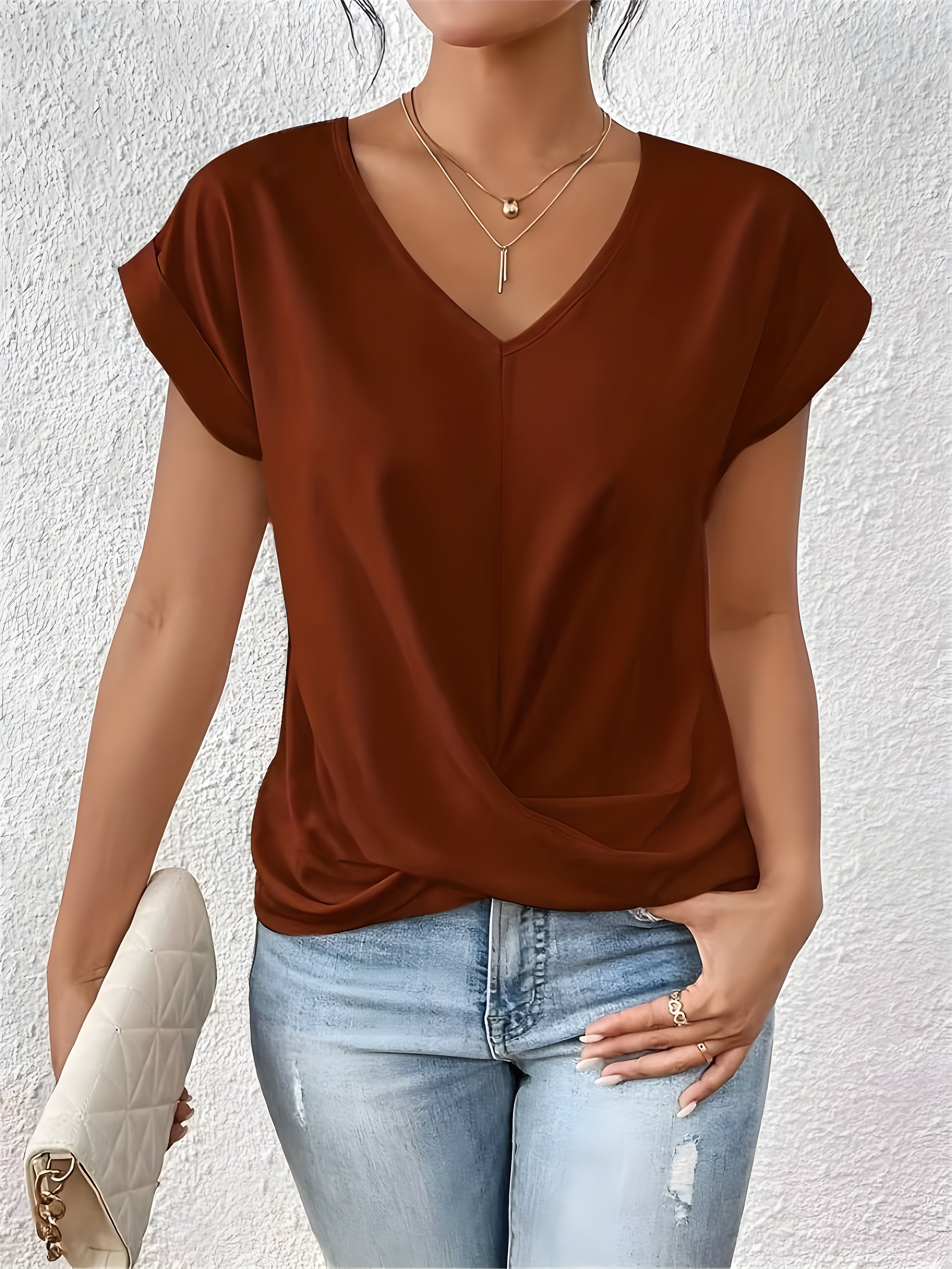 Maya | Twist Front V-Neck Top