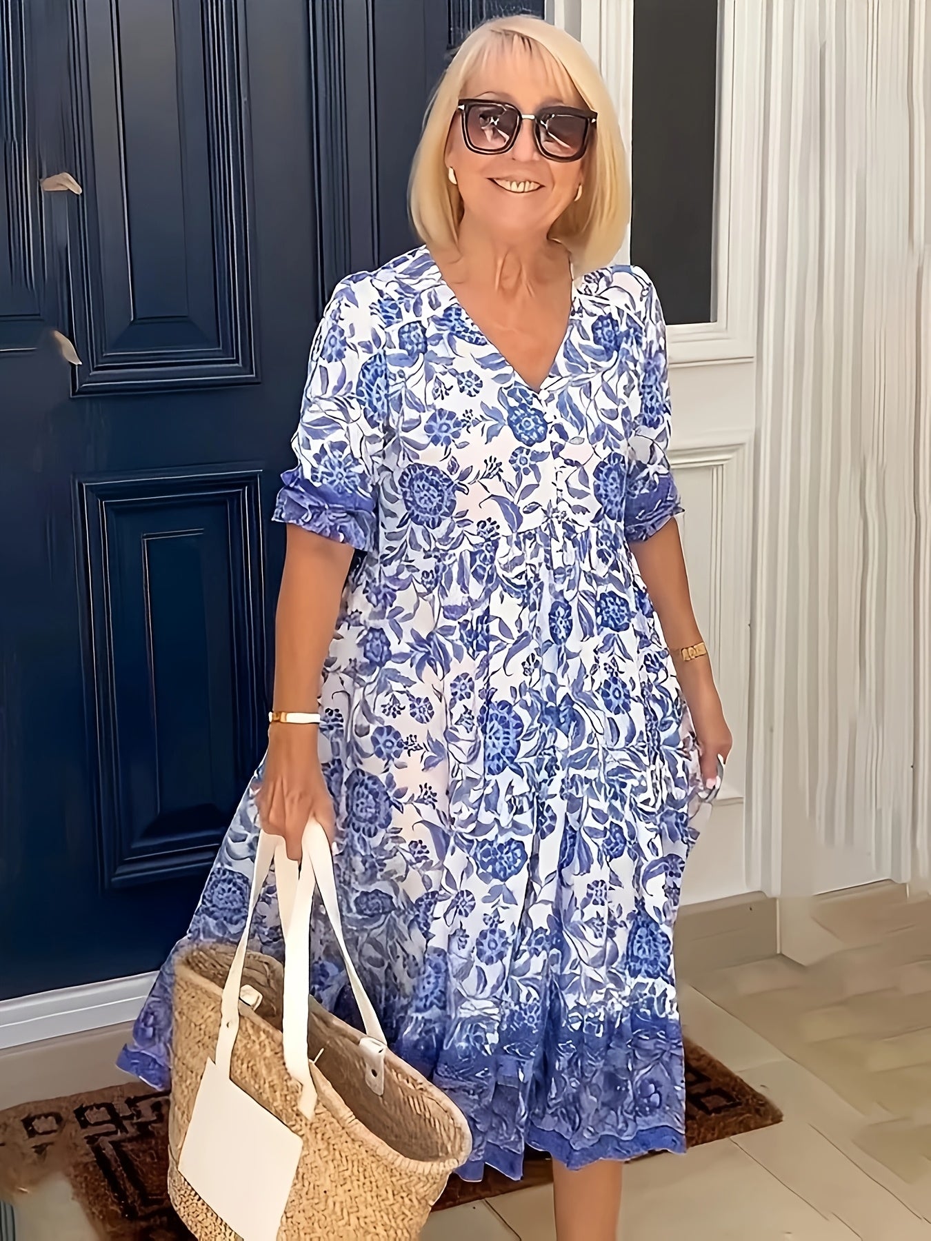 Ava -  Floral Tie-Dye Dress