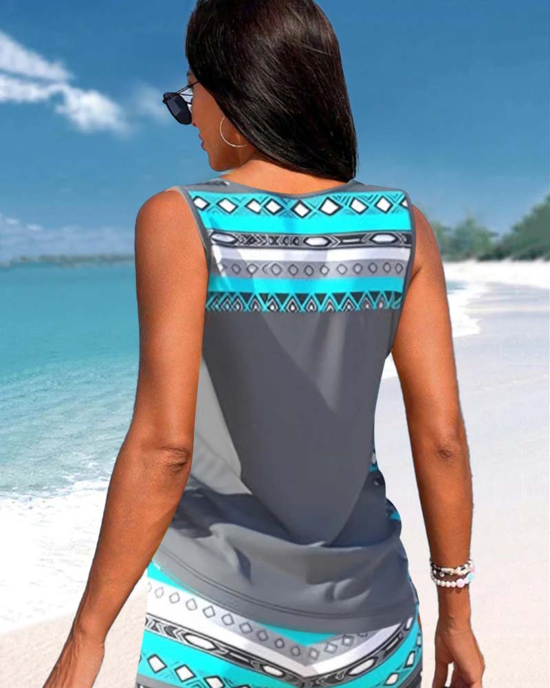Pearl - Tankini Featuring Geometric Print
