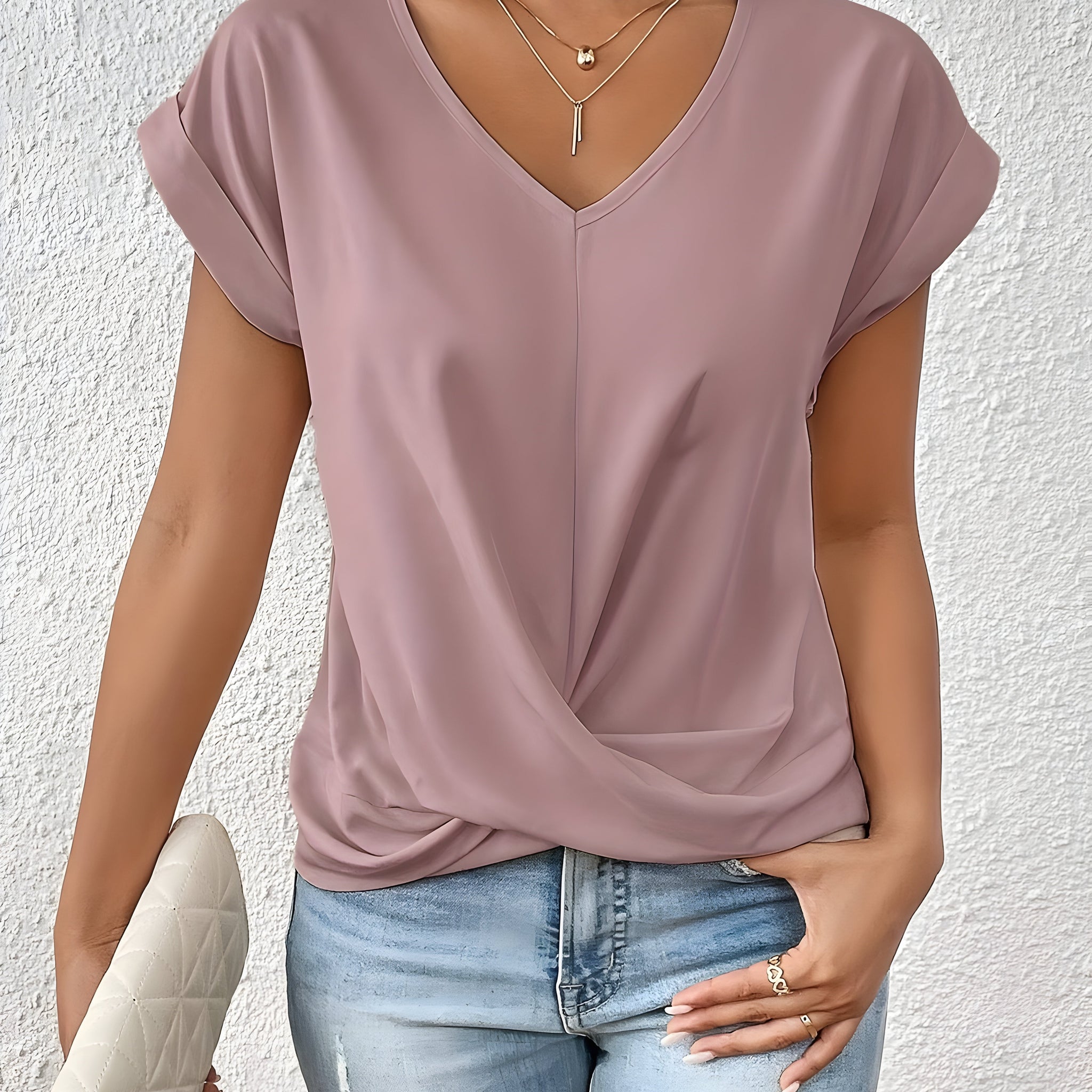 Maya | Twist Front V-Neck Top