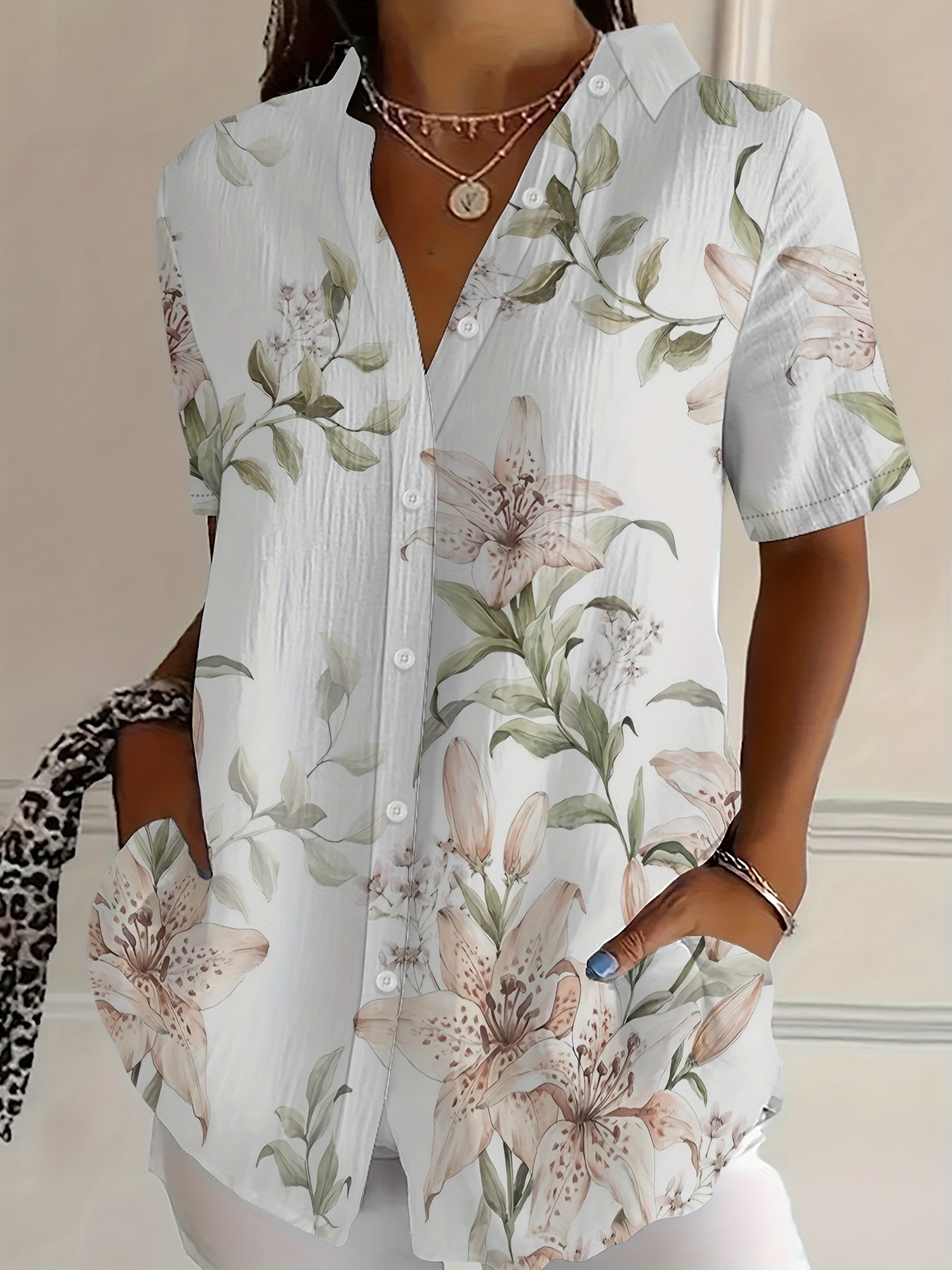 Billie - lily print shirt