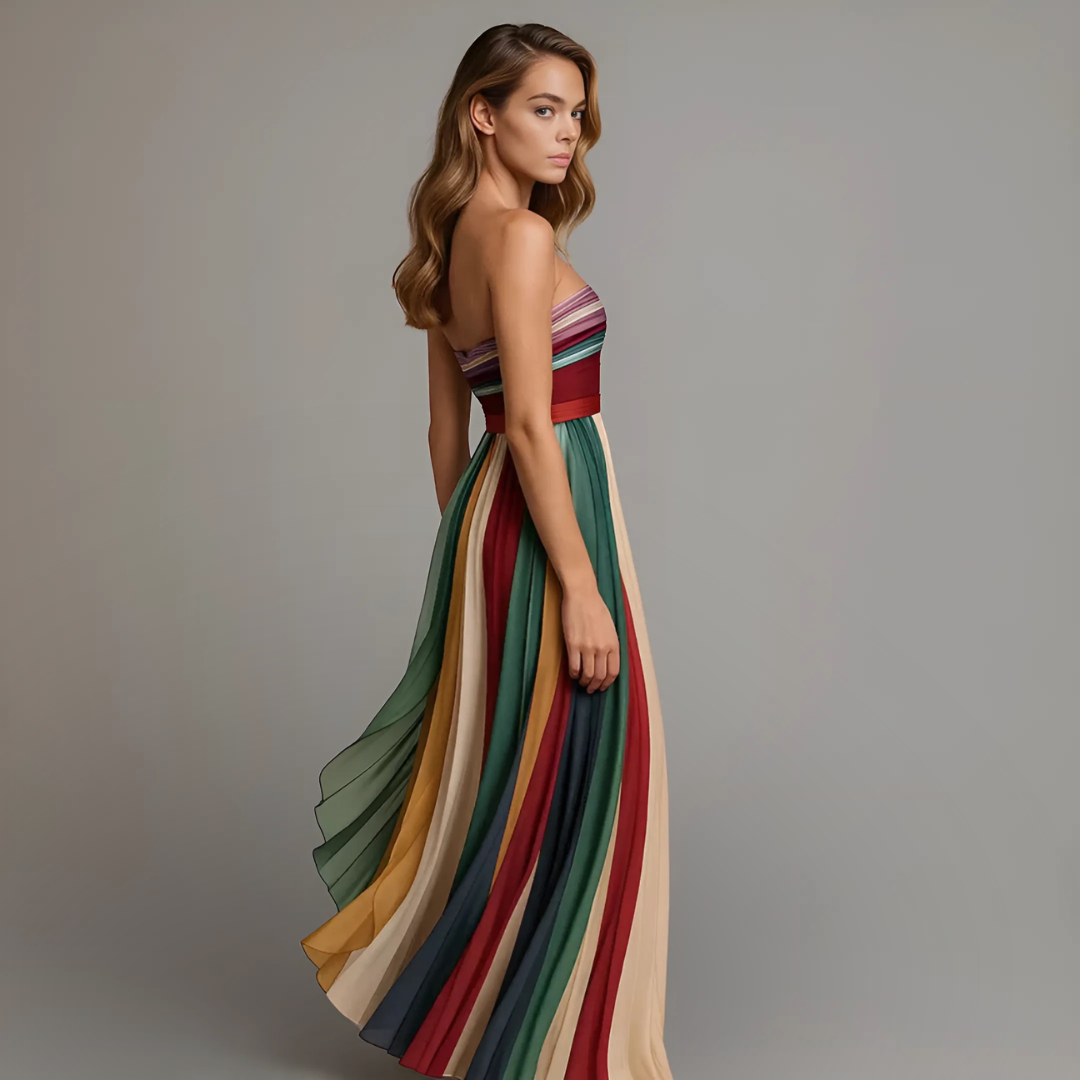 Fiorella | Wrinkle-Free Strapless Pleated Dress