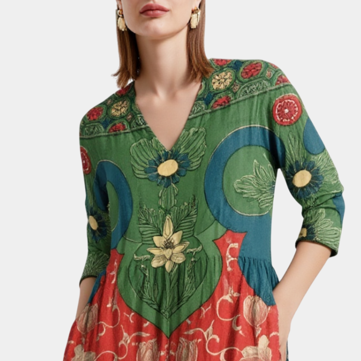 CELESTINE | Maxi dress with vintage floral print