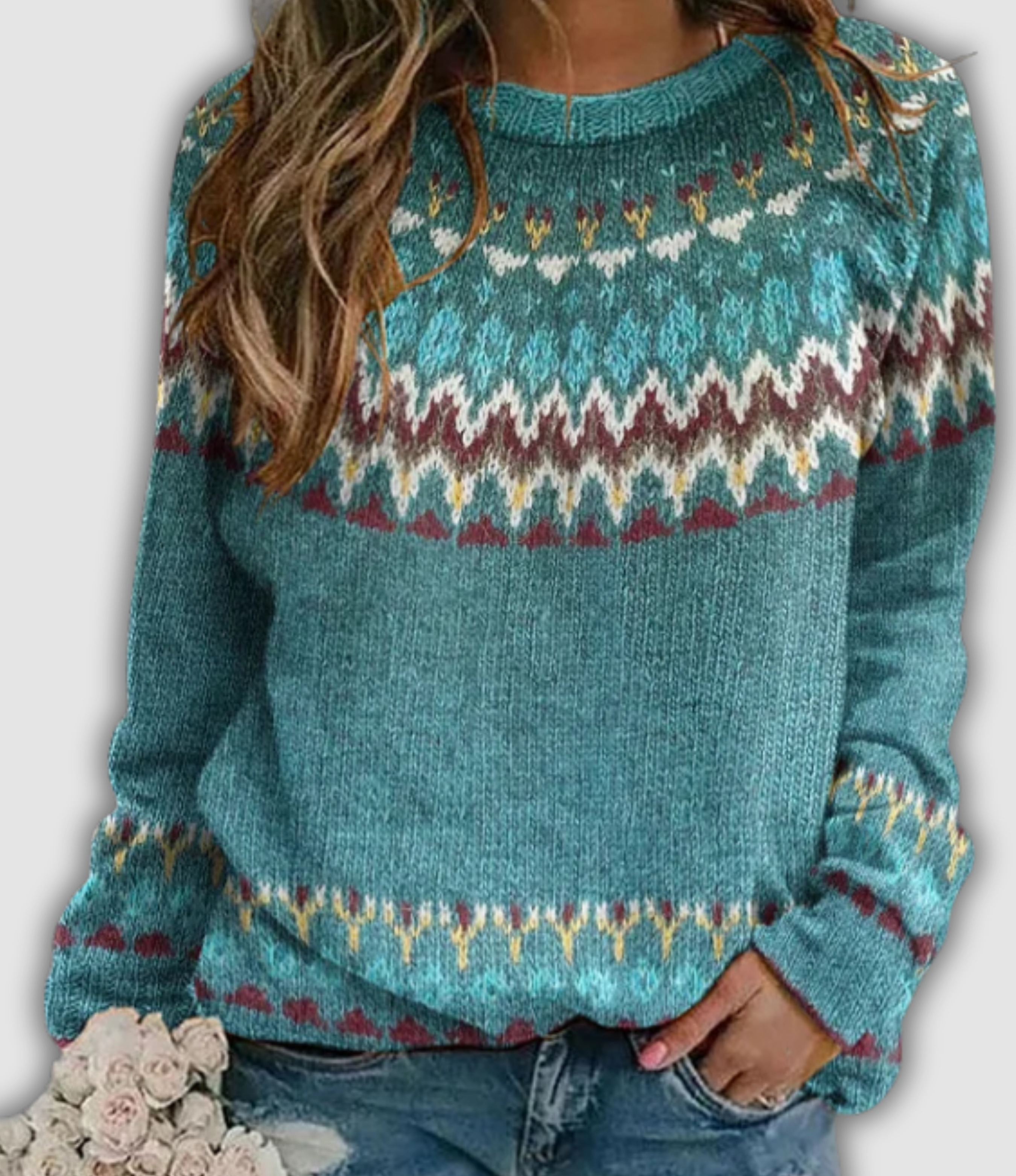 Alvara | Retro Sweatshirt with Wave Pattern