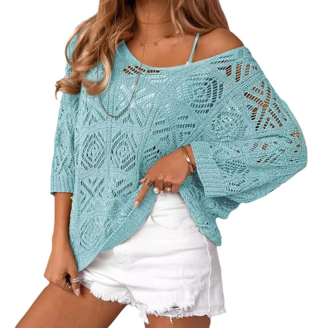 Gabrielle | Crochet Knit Pullover