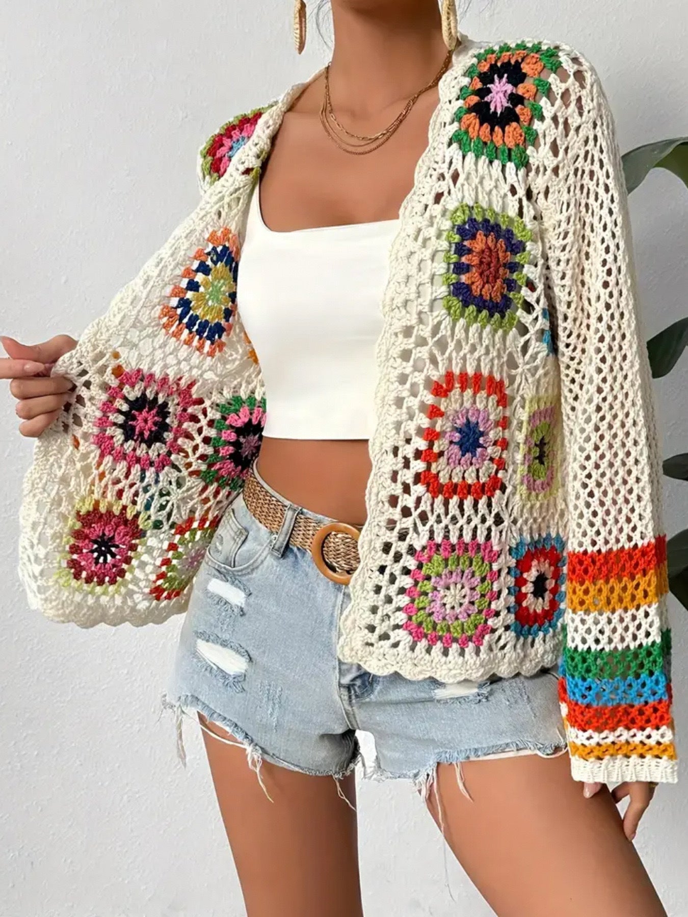Tory | Crochet Patch Cardigan