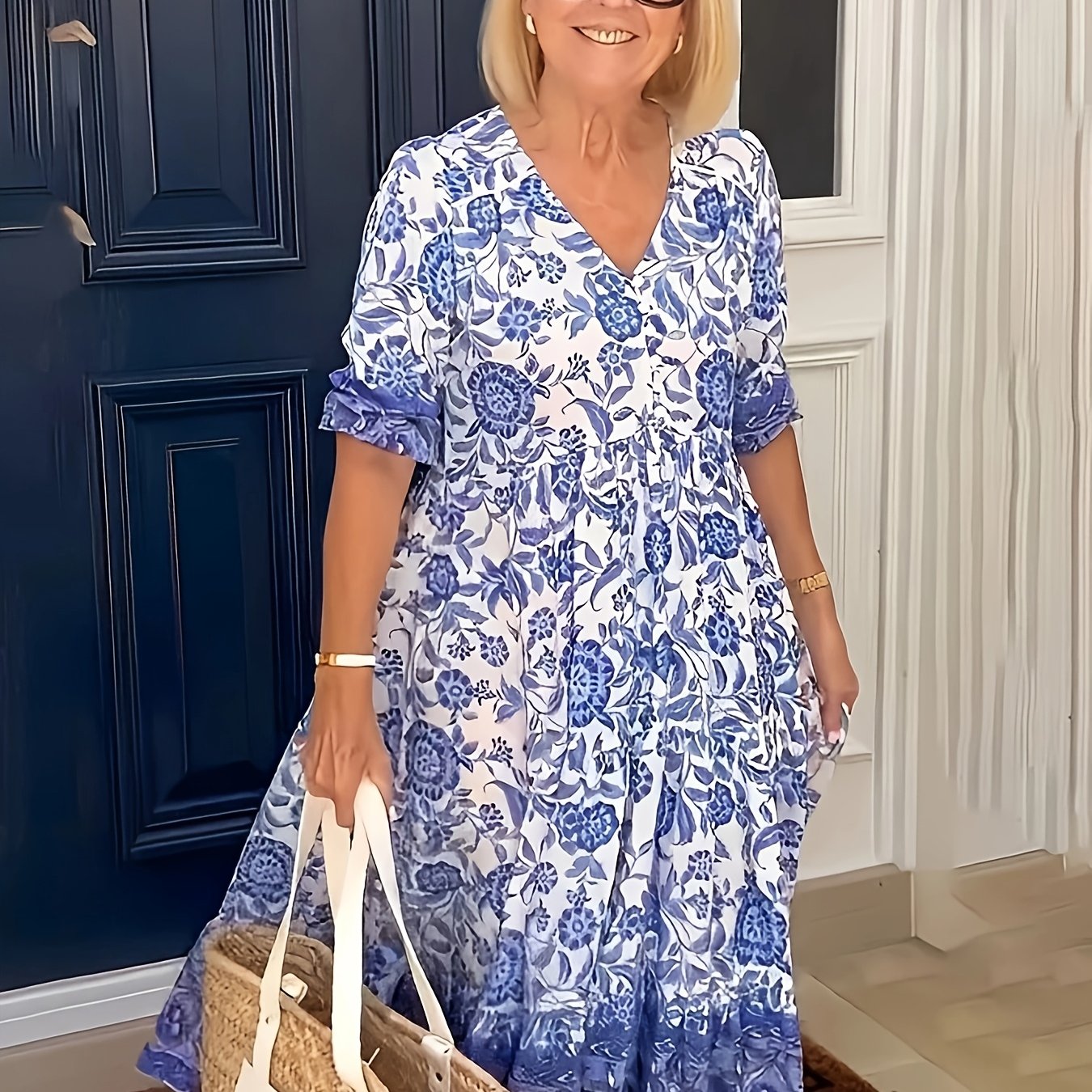 Ava -  Floral Tie-Dye Dress