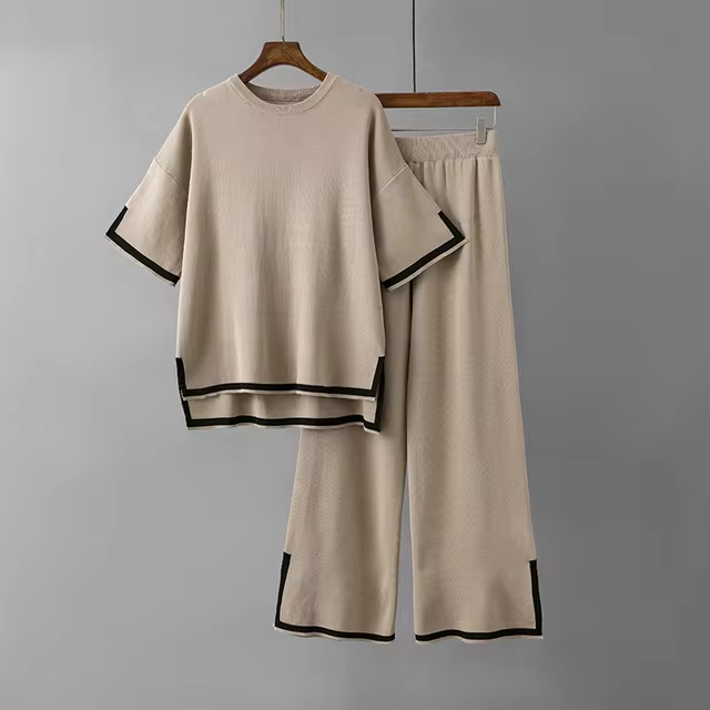 Charlotte | Chic Ice Silk Short Sleeve Co-Ord Set