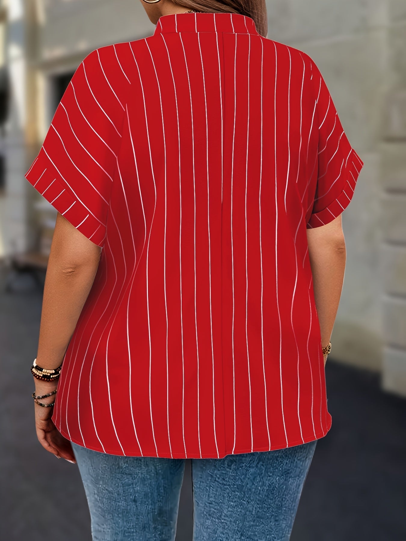 Aria – Striped Button Blouse